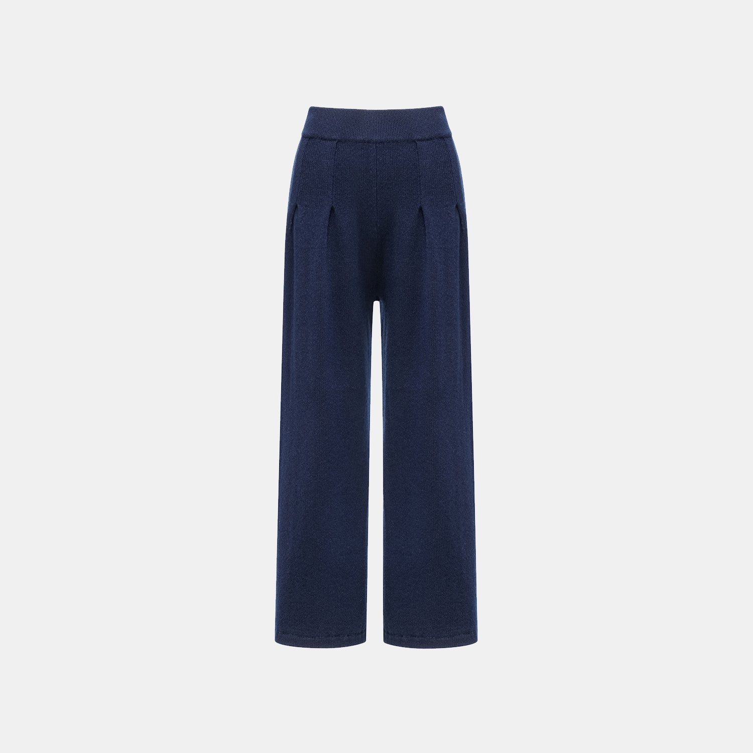 “Winter Diary” 100% Cashmere 重磅立體打褶闊腿褲—藍