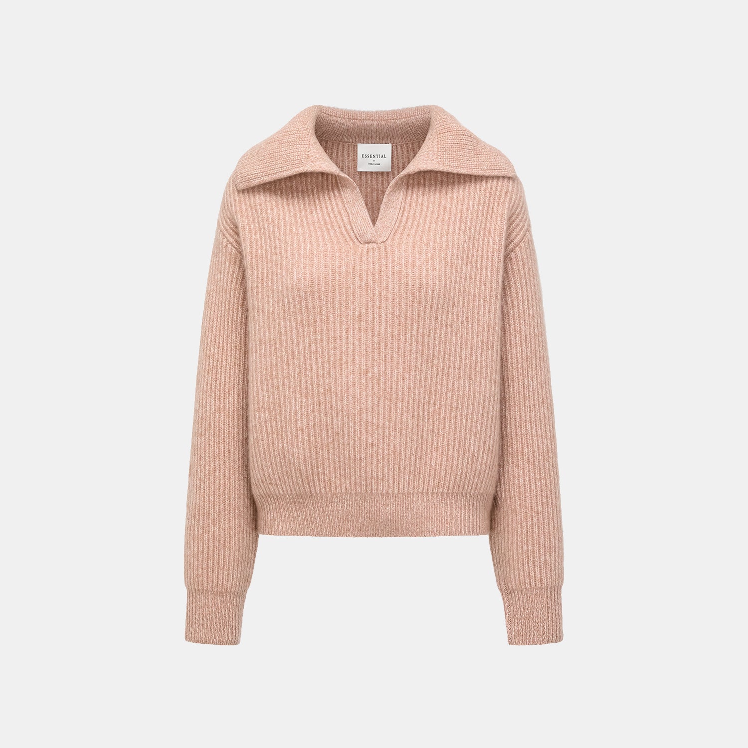 "Winter Diary" 100% Cashmere 粗針大翻領上衣—Toasted Pink
