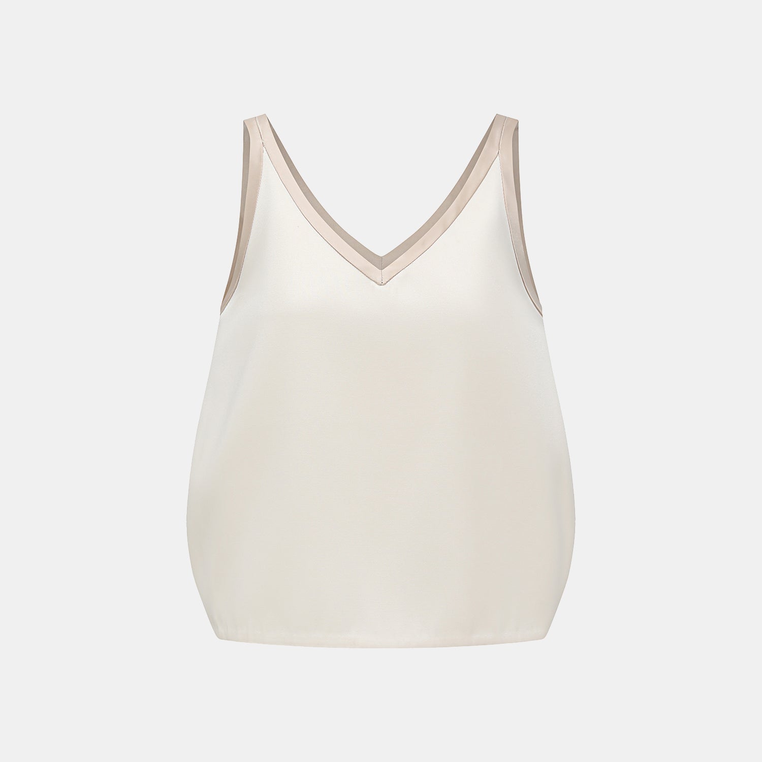 "Weekend at Monaco." 重磅緞面拼接工藝背心 — Ivory