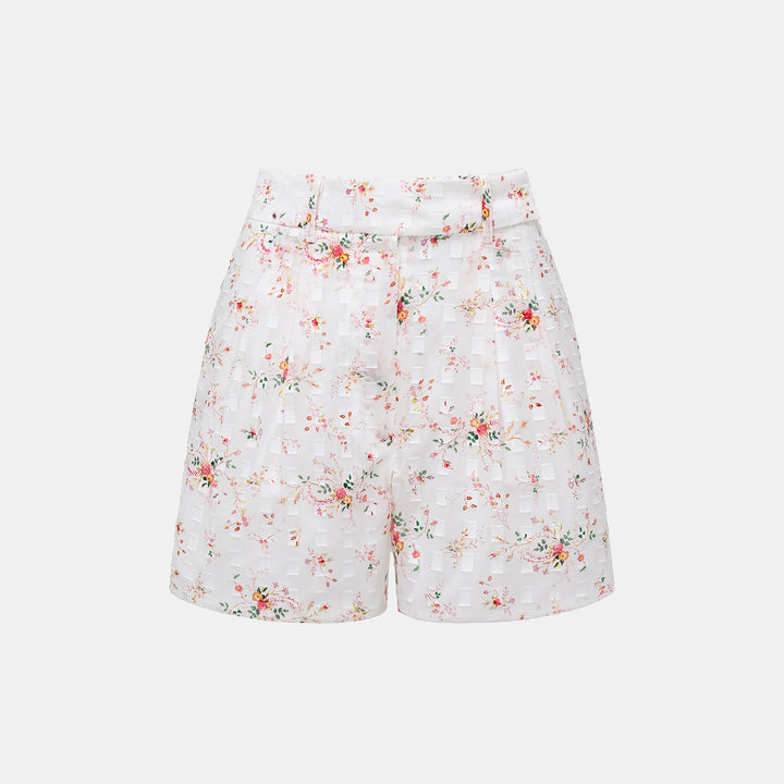 “慵懶俏麗”特殊工藝印花短褲