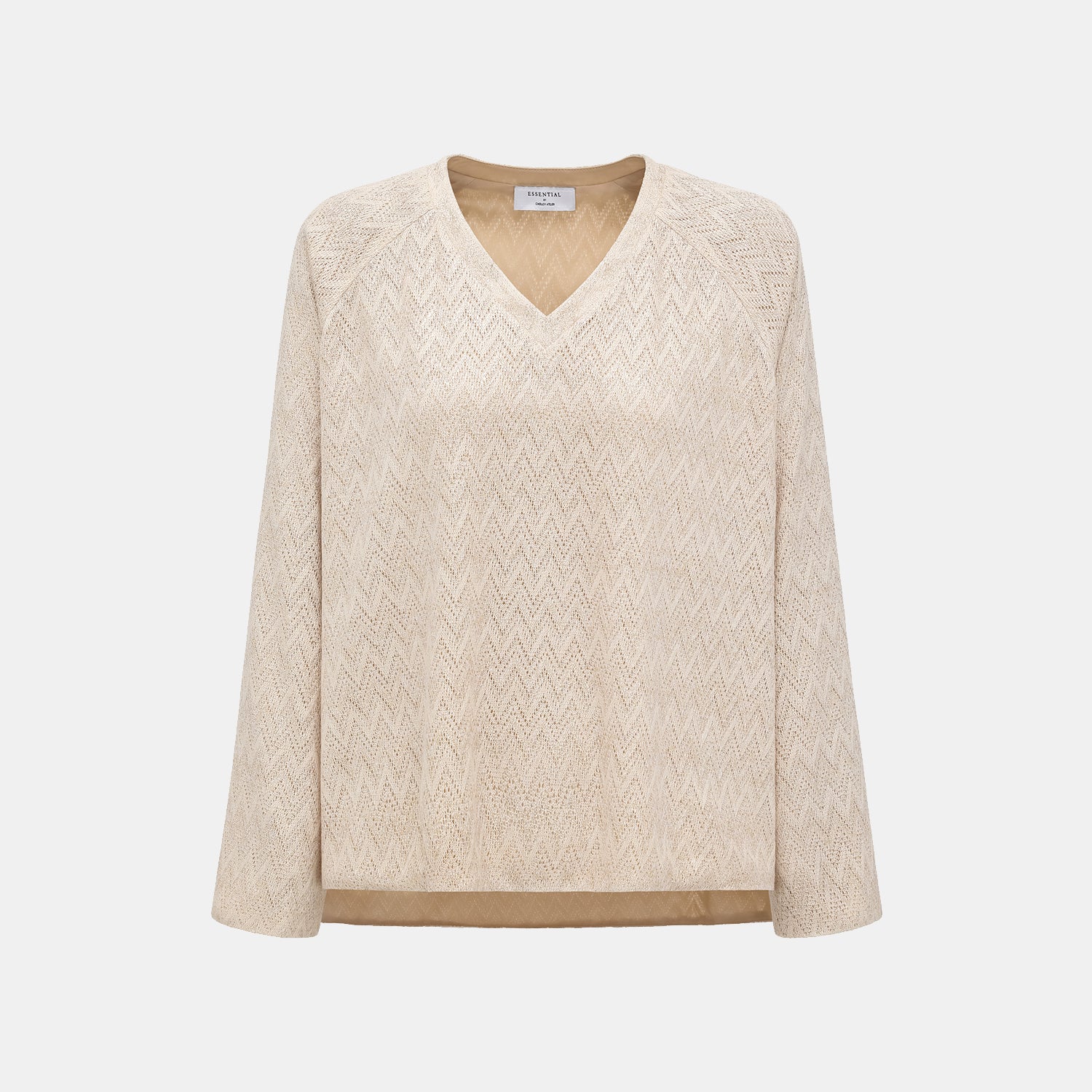 “Summer Diary”義大利Chevron山形金縷織紋Oversized針織上衣—Isle Breeze沙嶼暖風