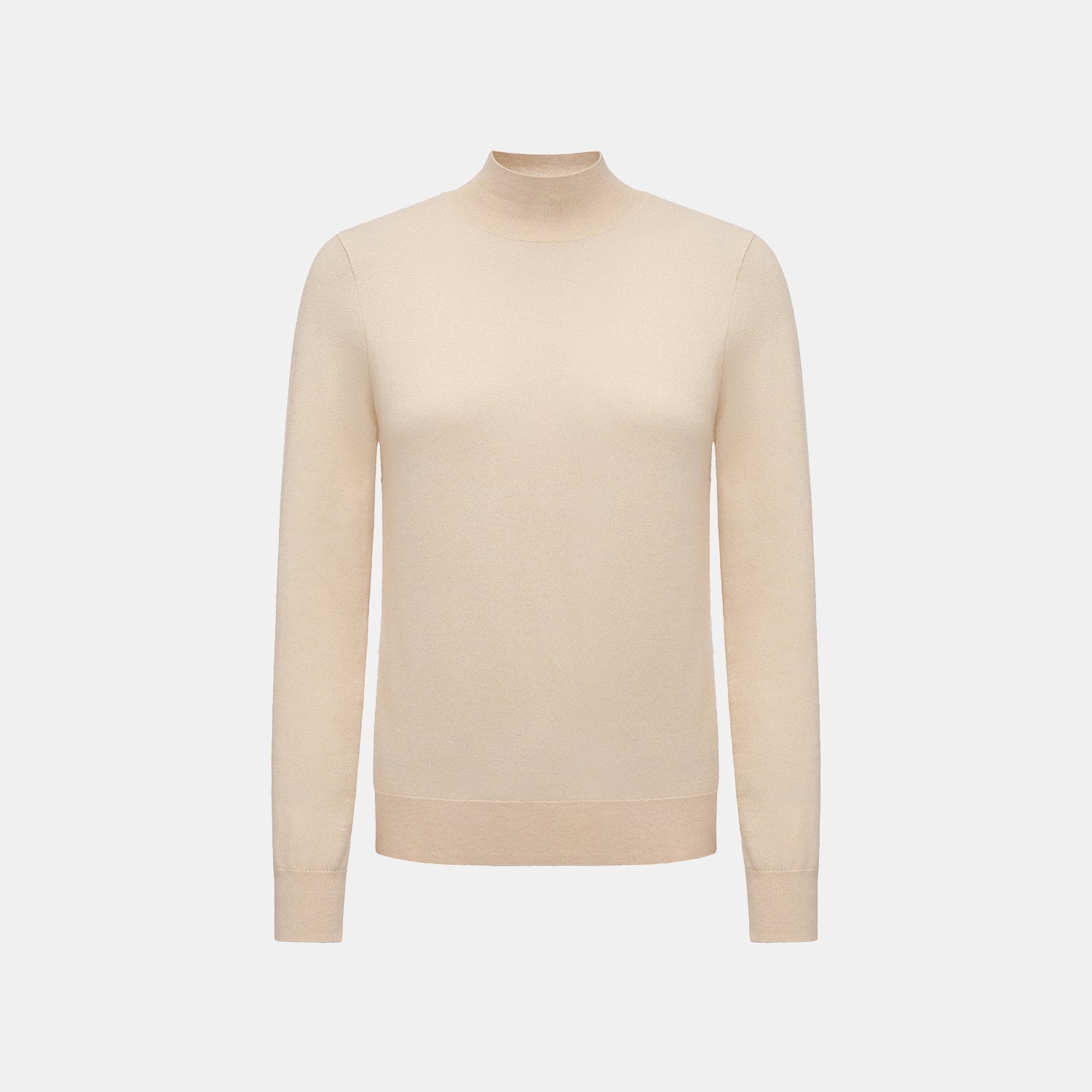 “Winter Diary”Cashmere極簡純色立領針織衫—Natural Tone秋日碎光