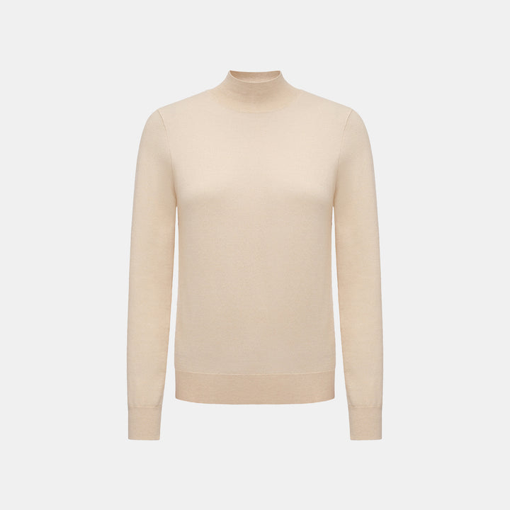 “Winter Diary”Cashmere極簡純色立領針織衫—Natural Tone秋日碎光