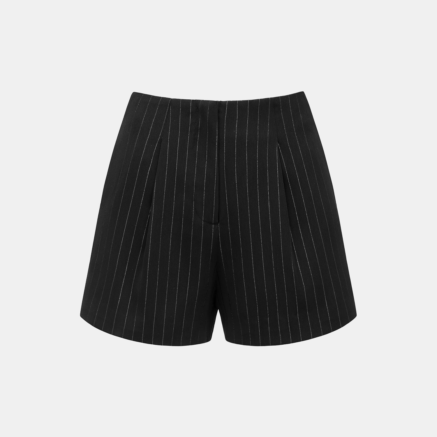 "Speak Sleek." 銀織工藝直條西裝短褲—Shadow Rhythm沉光輕序