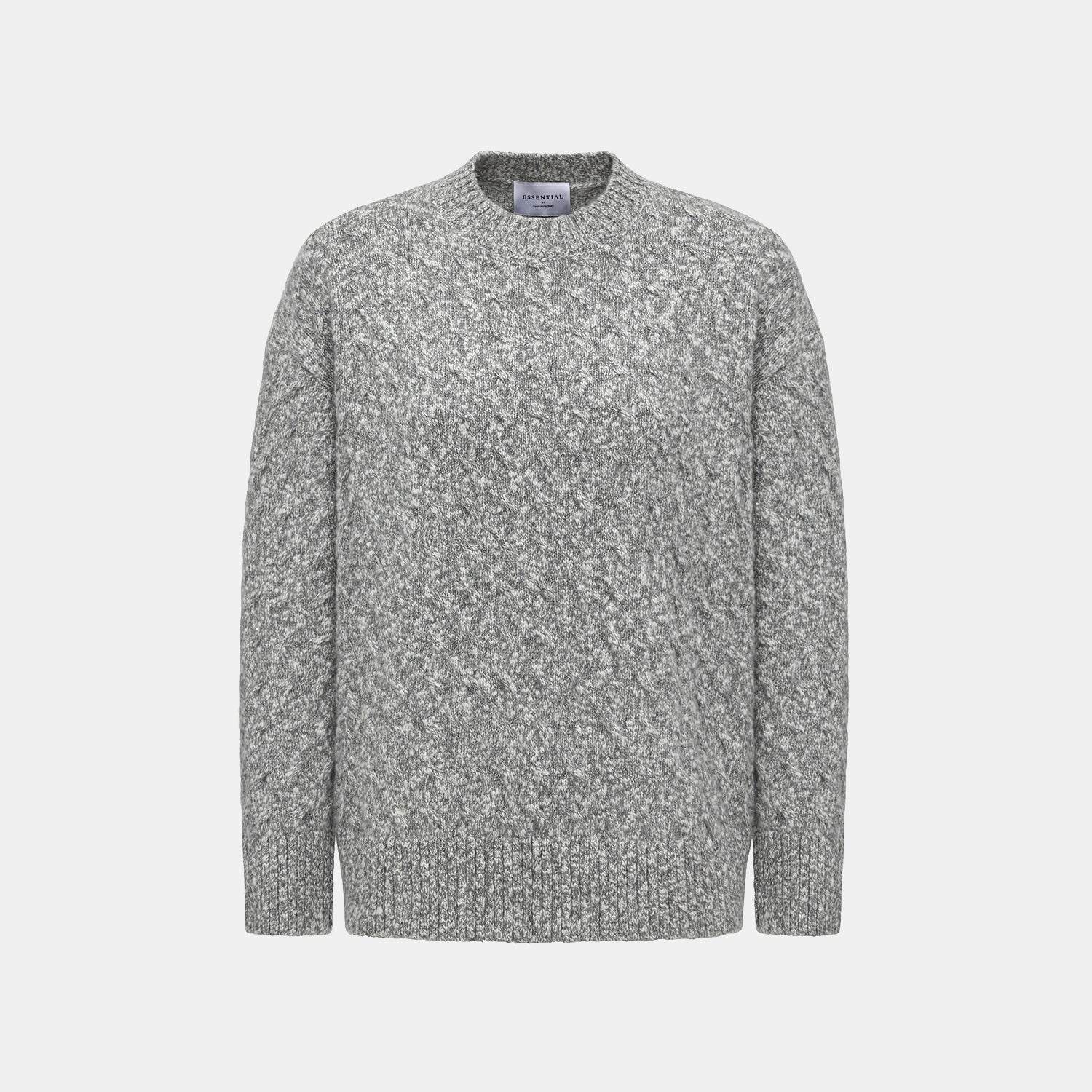 “Winter Diary” 100% Cashmere極細絨柔幾何浮織星點針織上衣—Ash Cloud 灰霧雲嶺