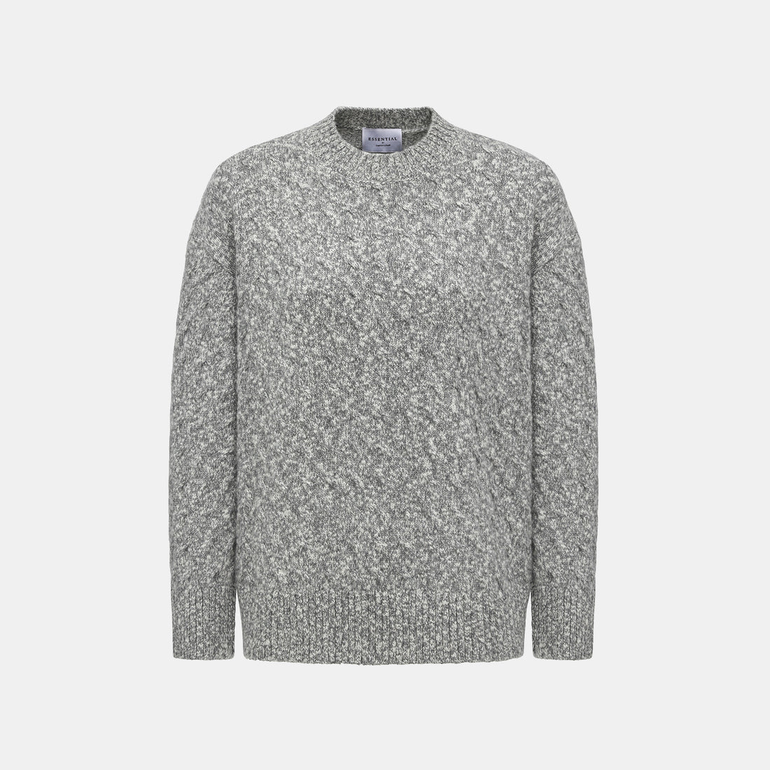 “Winter Diary” 100% Cashmere極細絨柔幾何浮織星點針織上衣—Ash Cloud 灰霧雲嶺