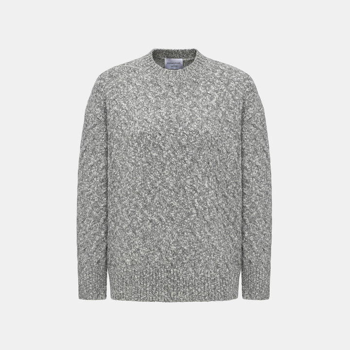 “Winter Diary” 100% Cashmere極細絨柔幾何浮織星點針織上衣—Ash Cloud 灰霧雲嶺