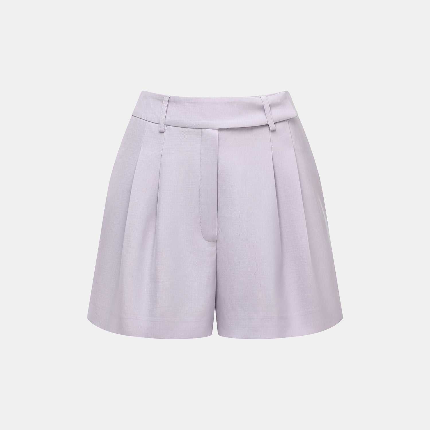 "Speak Sleek" 奢華輕薄麻感肌理醋酸短褲—Lilac