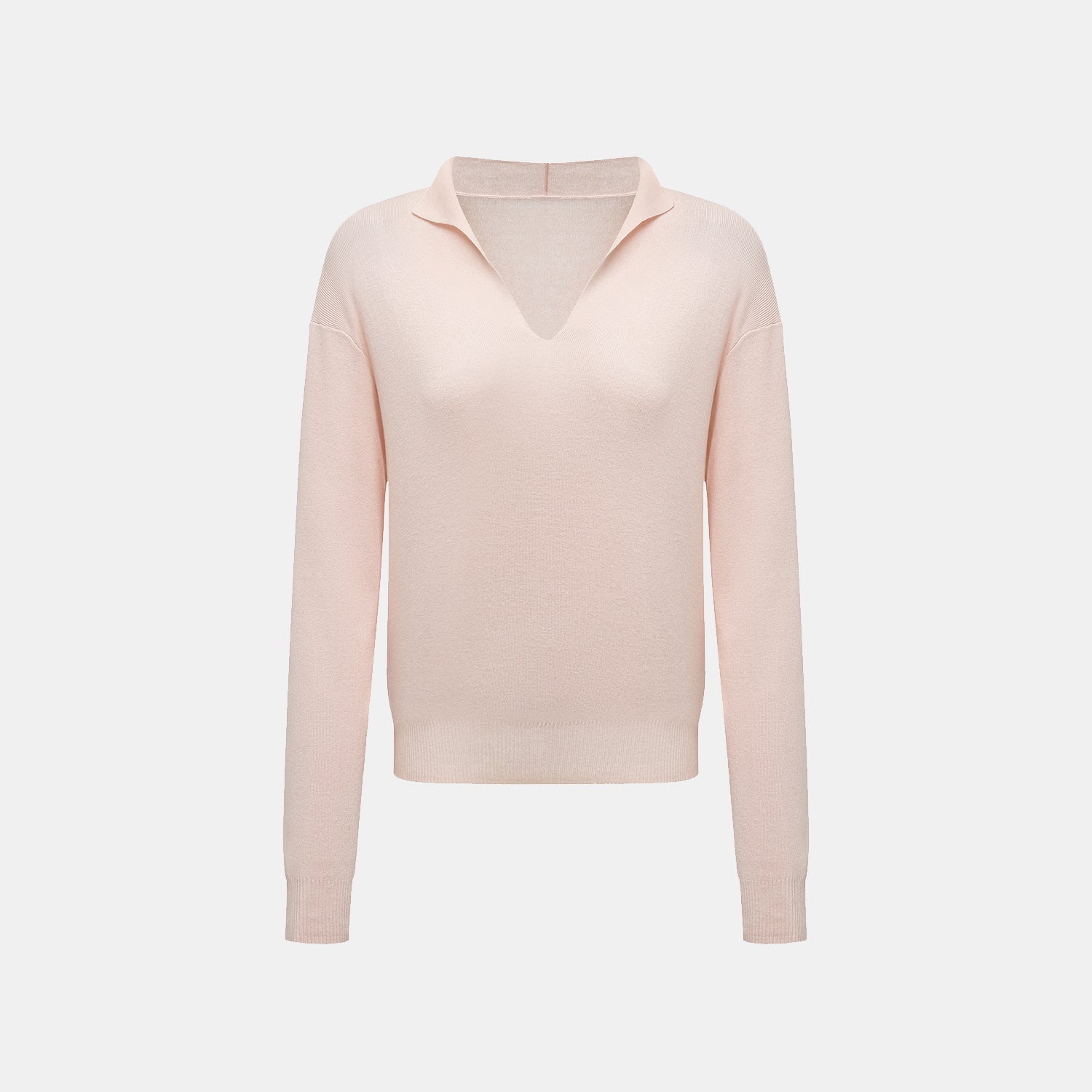 “Spring diary.” Silk Cashmere真絲喀什米爾V領上衣—Rose