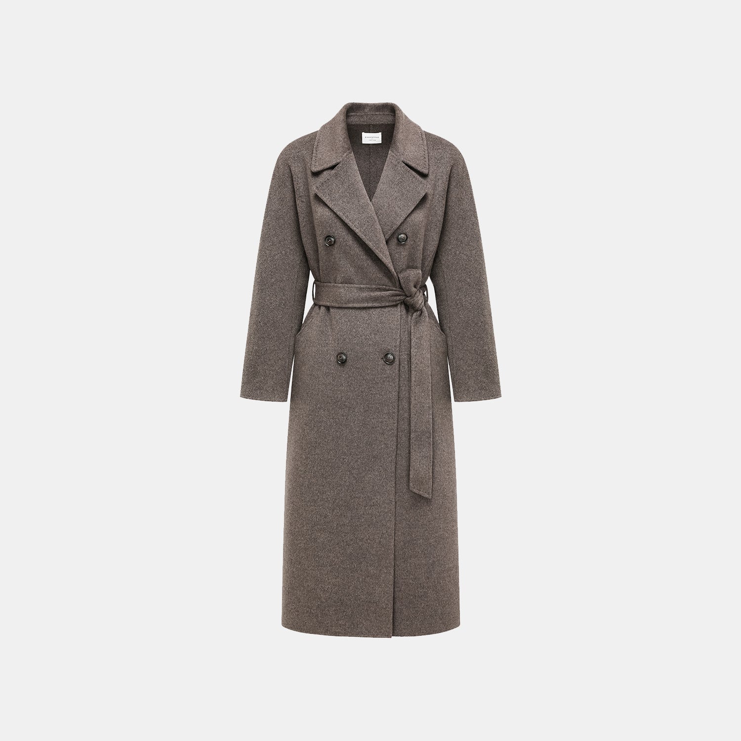 “Winter Diary” 100%Cashmere 雙面長絨工藝雙排扣長大衣—灰