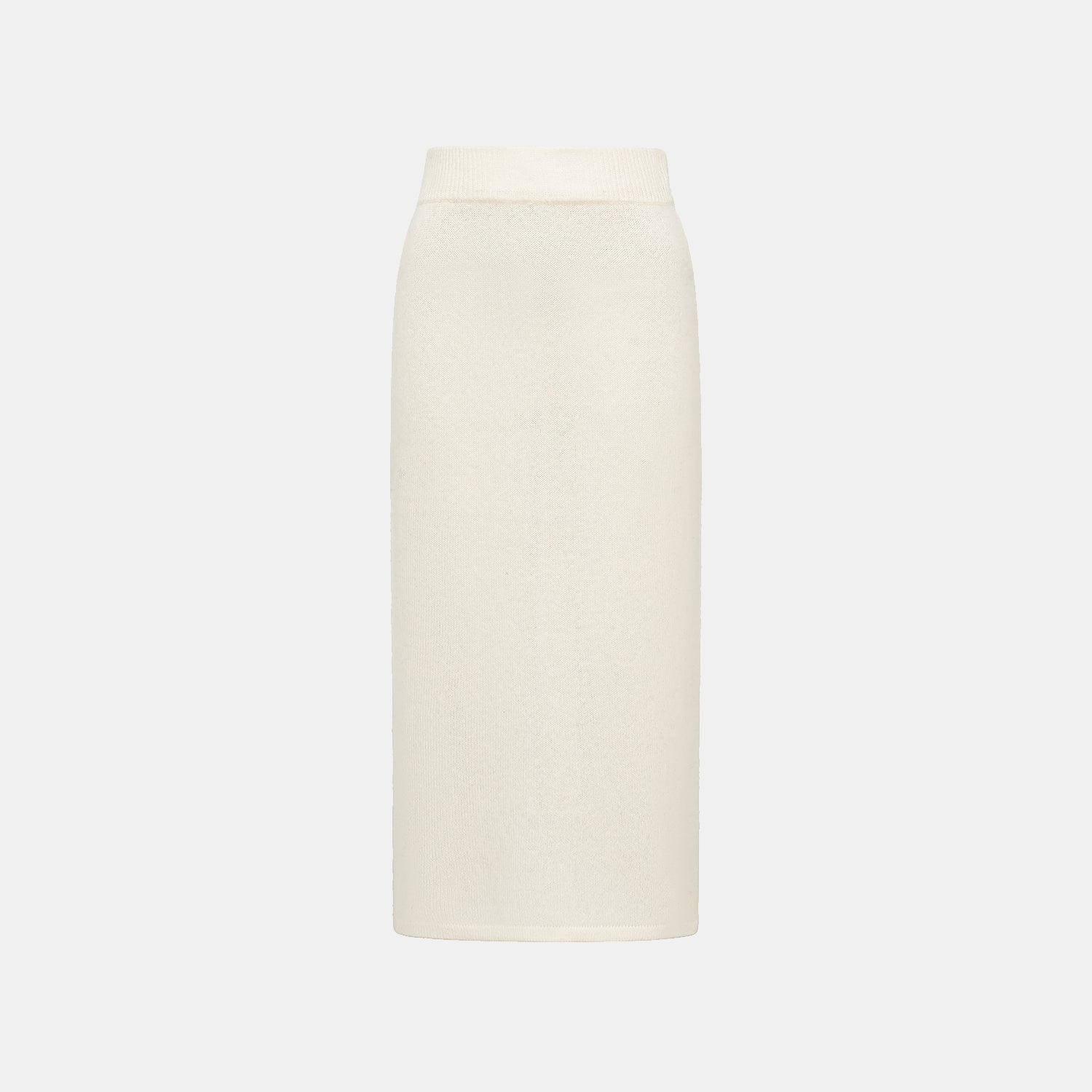 "Autumn Diary" Silk Cashmere Pencil Skirt—Milk 