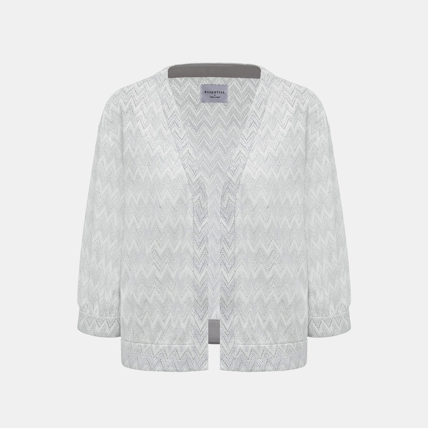 “Summer Diary” 義大利Chevron山形銀燦織紋針織開衫—Hazy Vale煙嵐悠境