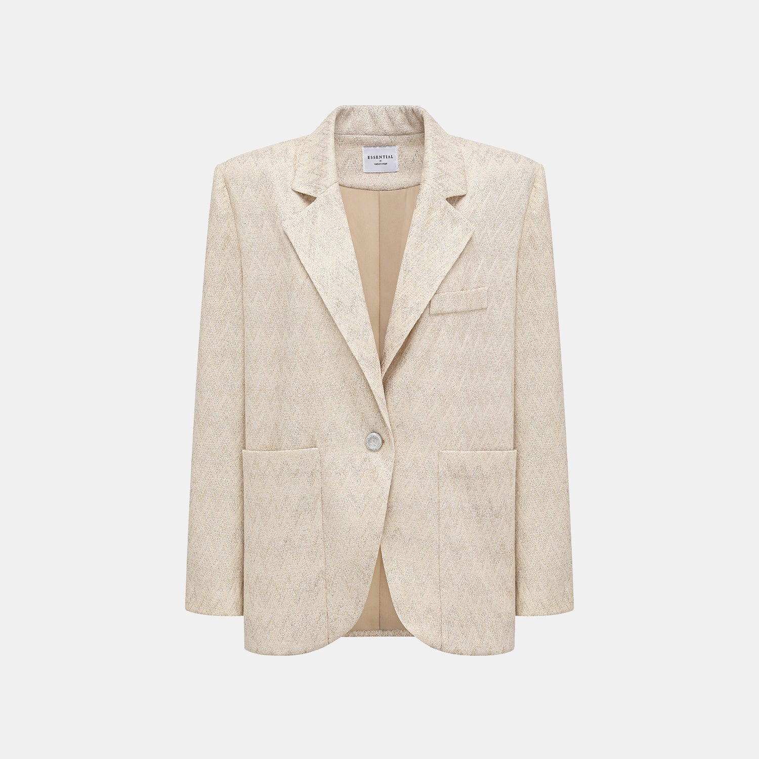 “Autumn Diary”義大利Chevron山形金縷織紋針織西裝外套—Isle Breeze沙嶼暖風