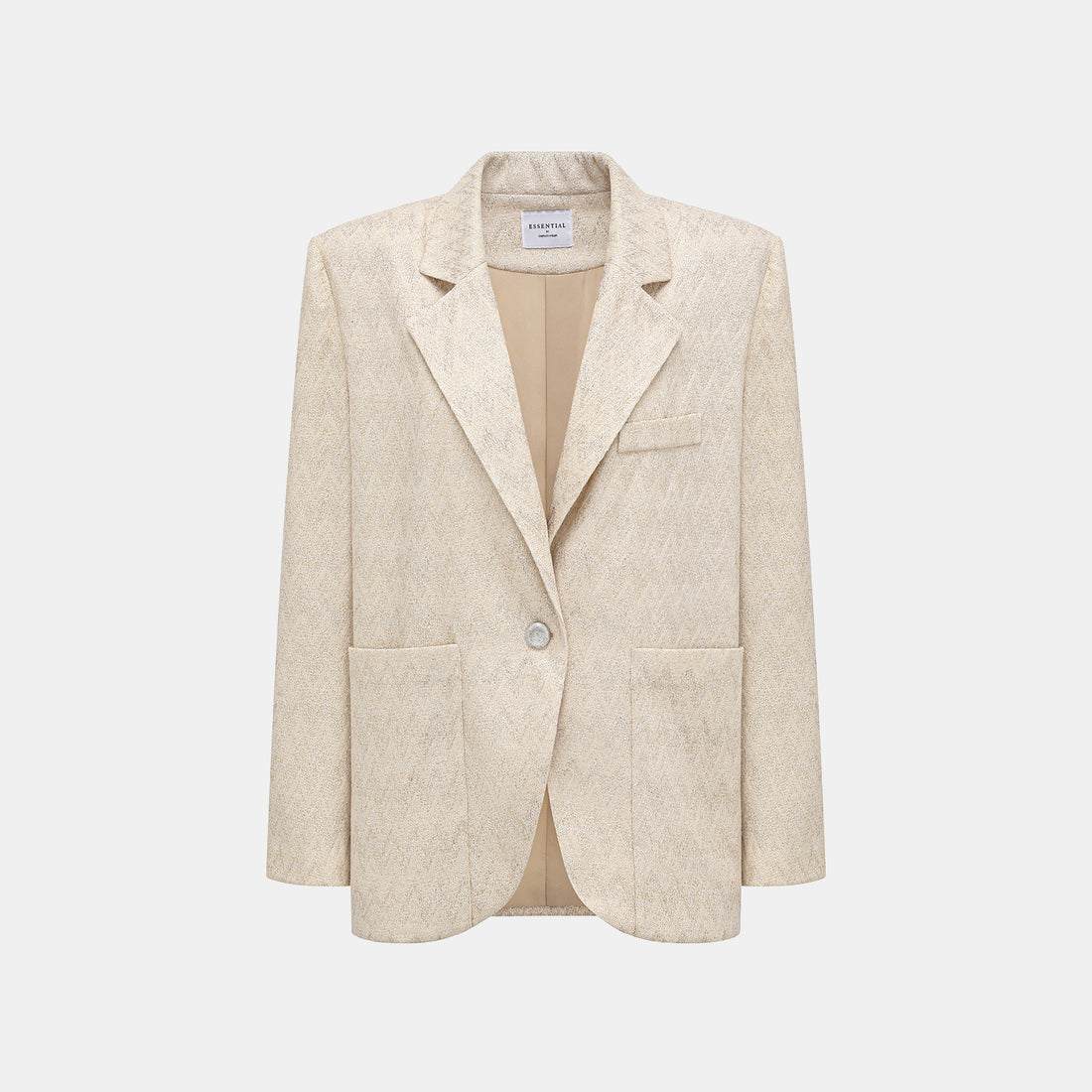 “Autumn Diary”義大利Chevron山形金縷織紋針織西裝外套—Isle Breeze沙嶼暖風