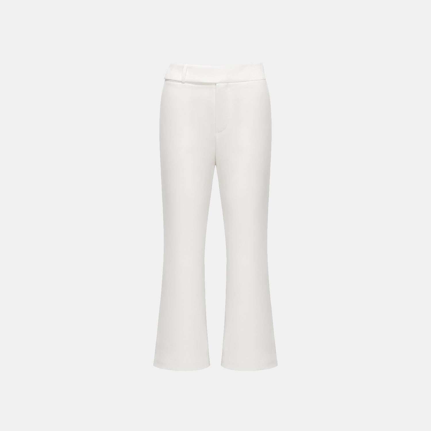 “Autumn Diary ” 珍珠醋酸緞九分喇叭褲 — 白色