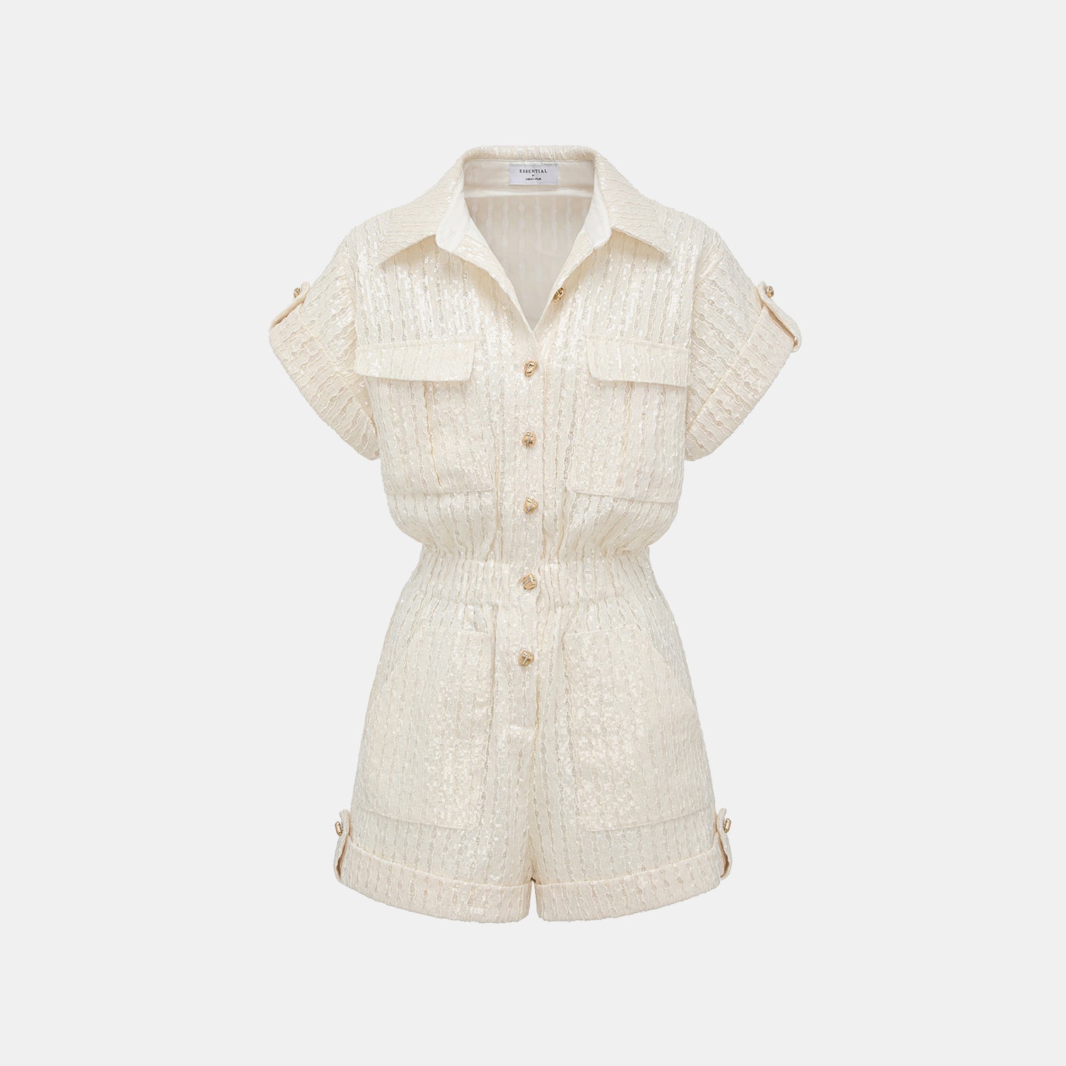 "Weekend at Monaco." 鏤花工藝亮片蕾絲連身褲—Moonlit Luster 盧卡月光