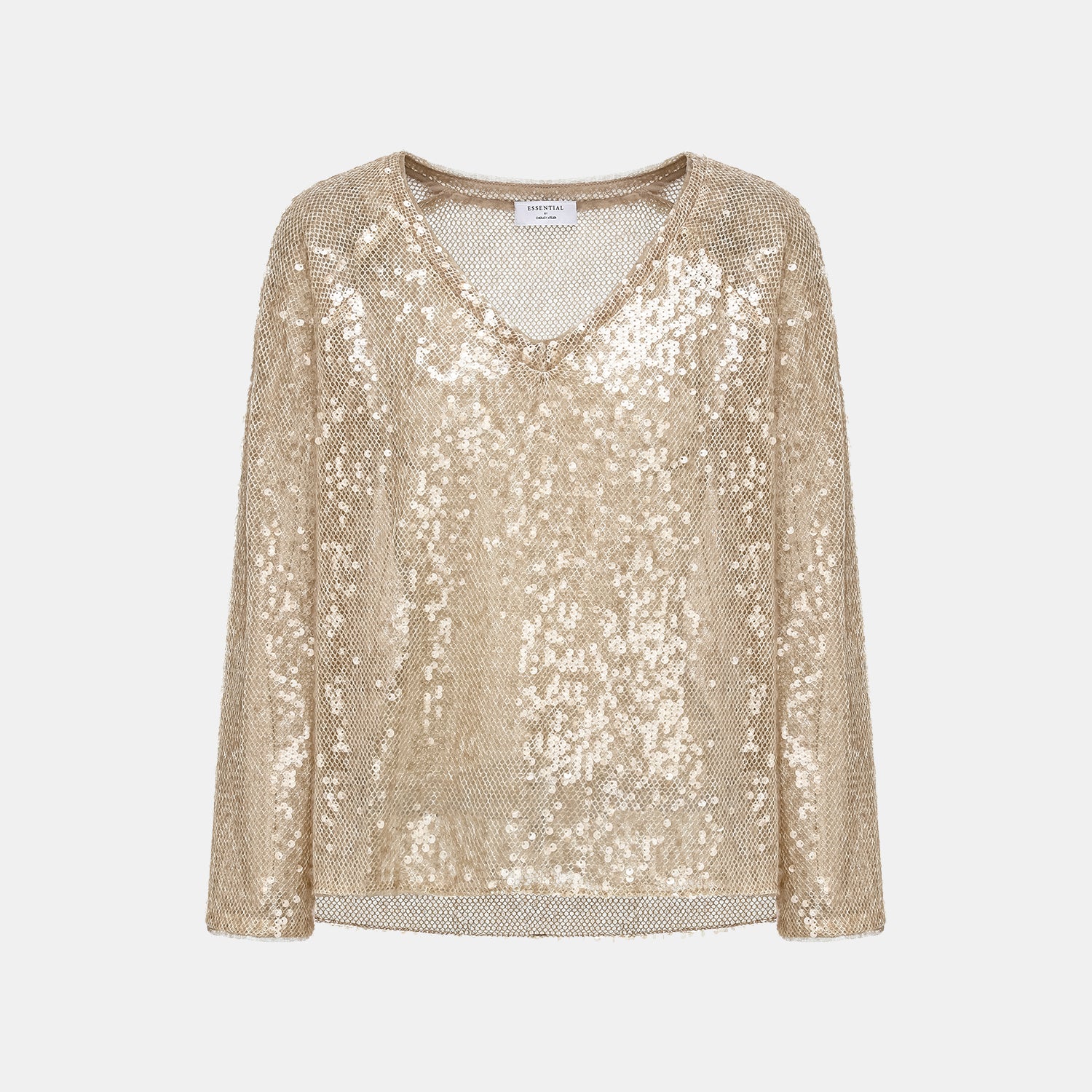 “Daytime Party.” 粼波光藝針織V領上衣