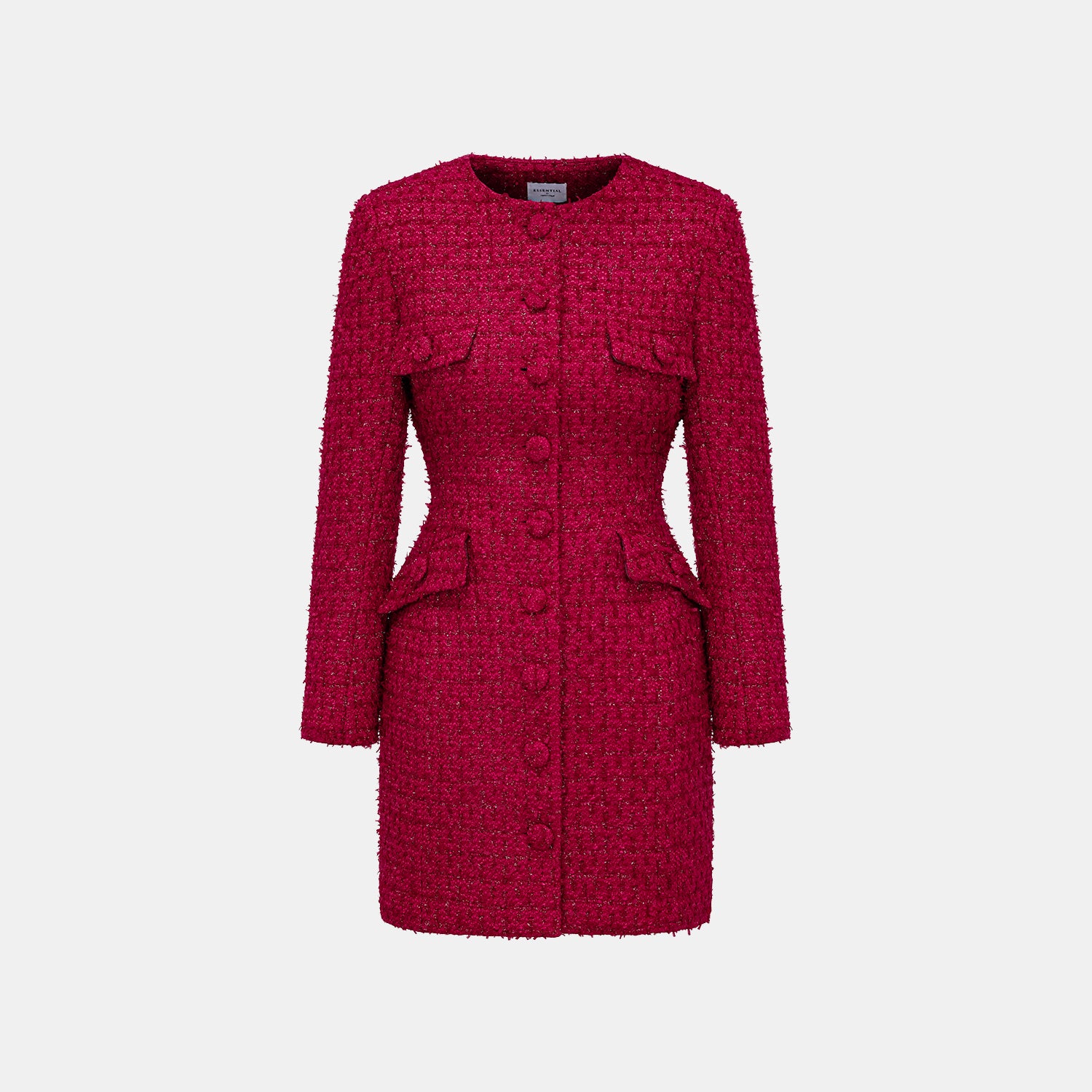 “Mayfair date night ” 羊毛花呢立體剪裁洋裝—Velvet Rouge