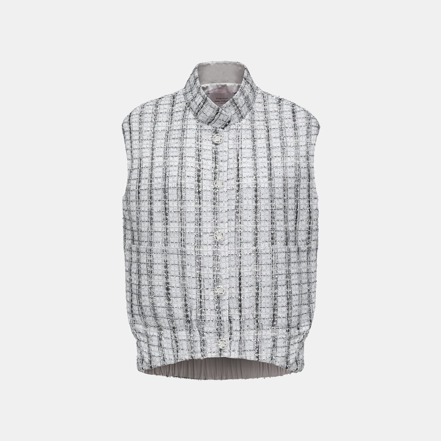 "Sloane Ave." 法國頂級銀燦工藝蕾絲花呢Oversized背心—Reflet Parisien巴黎倒影