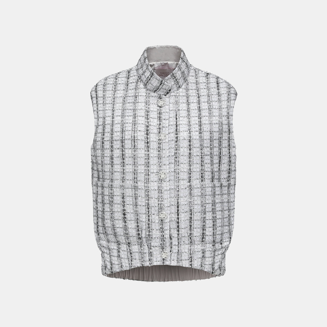 "Sloane Ave." 法國頂級銀燦工藝蕾絲花呢Oversized背心—Reflet Parisien巴黎倒影