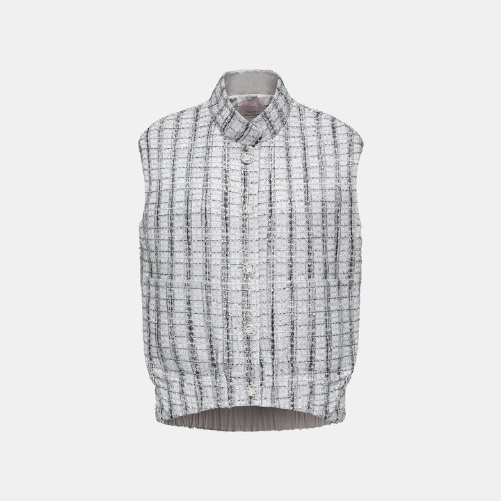 "Sloane Ave." 法國頂級銀燦工藝蕾絲花呢Oversized背心—Reflet Parisien巴黎倒影