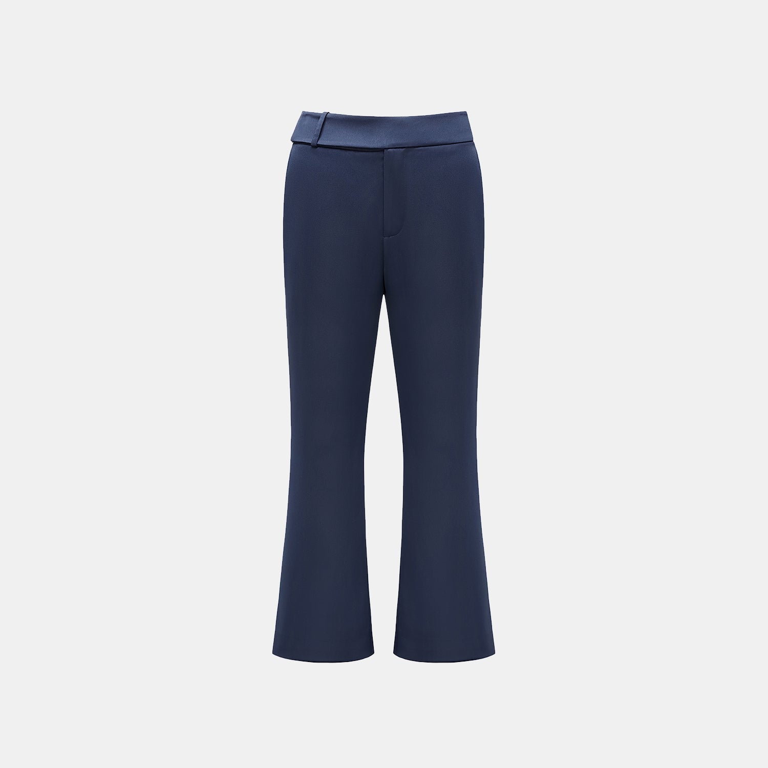 “Autumn Diary ” 珍珠醋酸緞九分喇叭褲 — 深藍