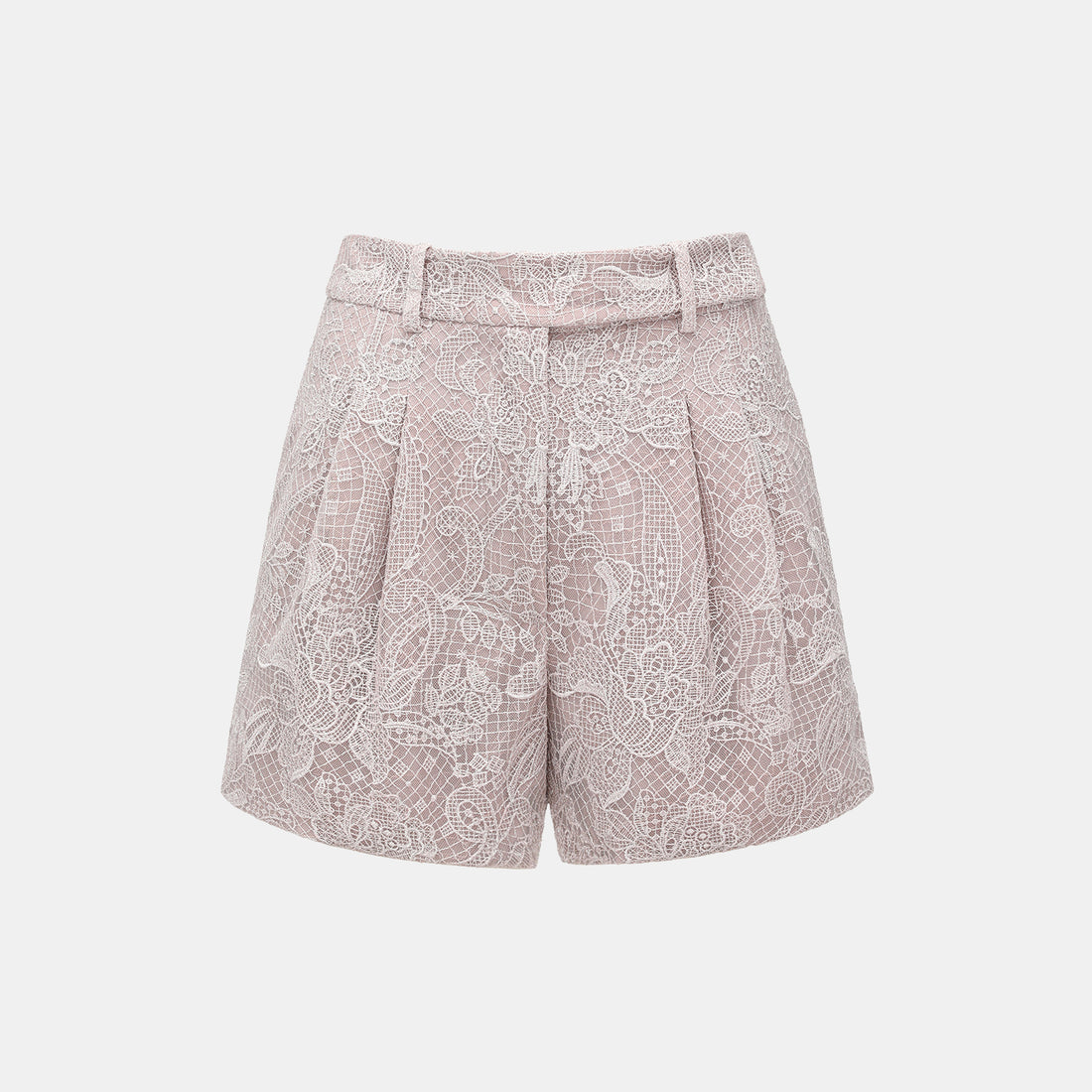 “Weekend At Monaco."鏤雕浮紋織花蕾絲短褲—Misty Rose薄霧玫瑰