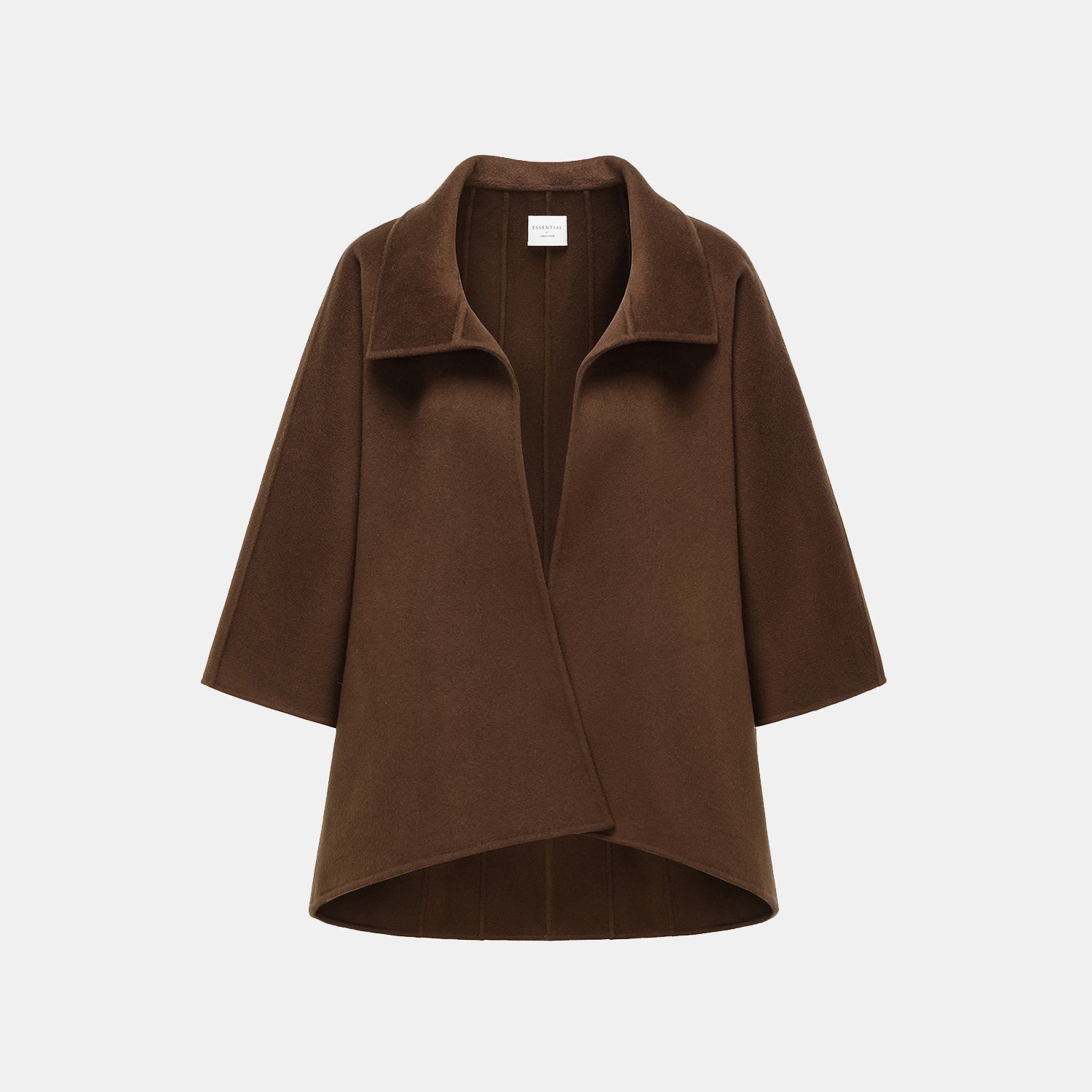 “Winter Diary” 100%Cashmere 雙面長絨工藝短大衣—Dark Chocolate