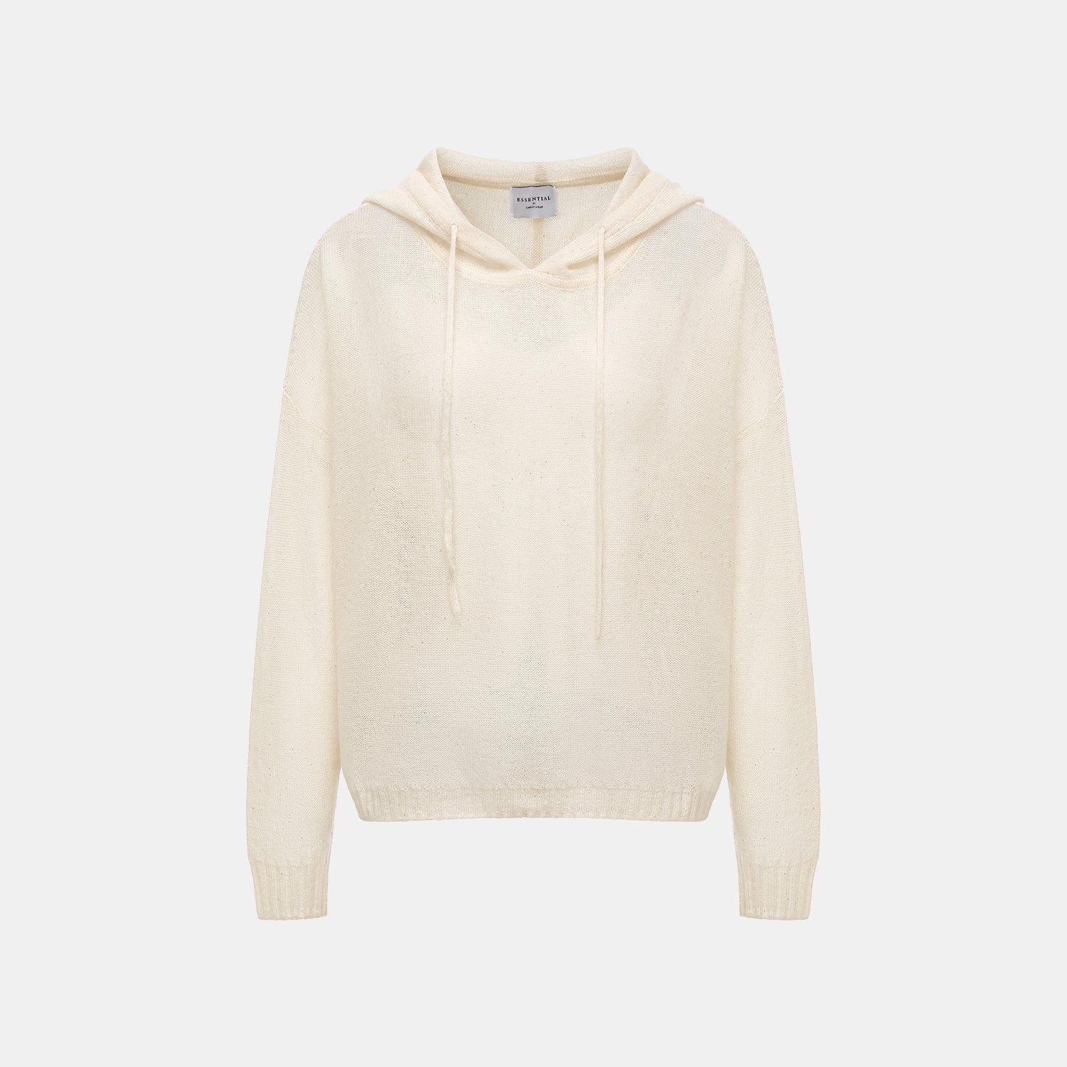 “Spring Diary." 真絲羊駝羊毛針織連帽上衣—Cream