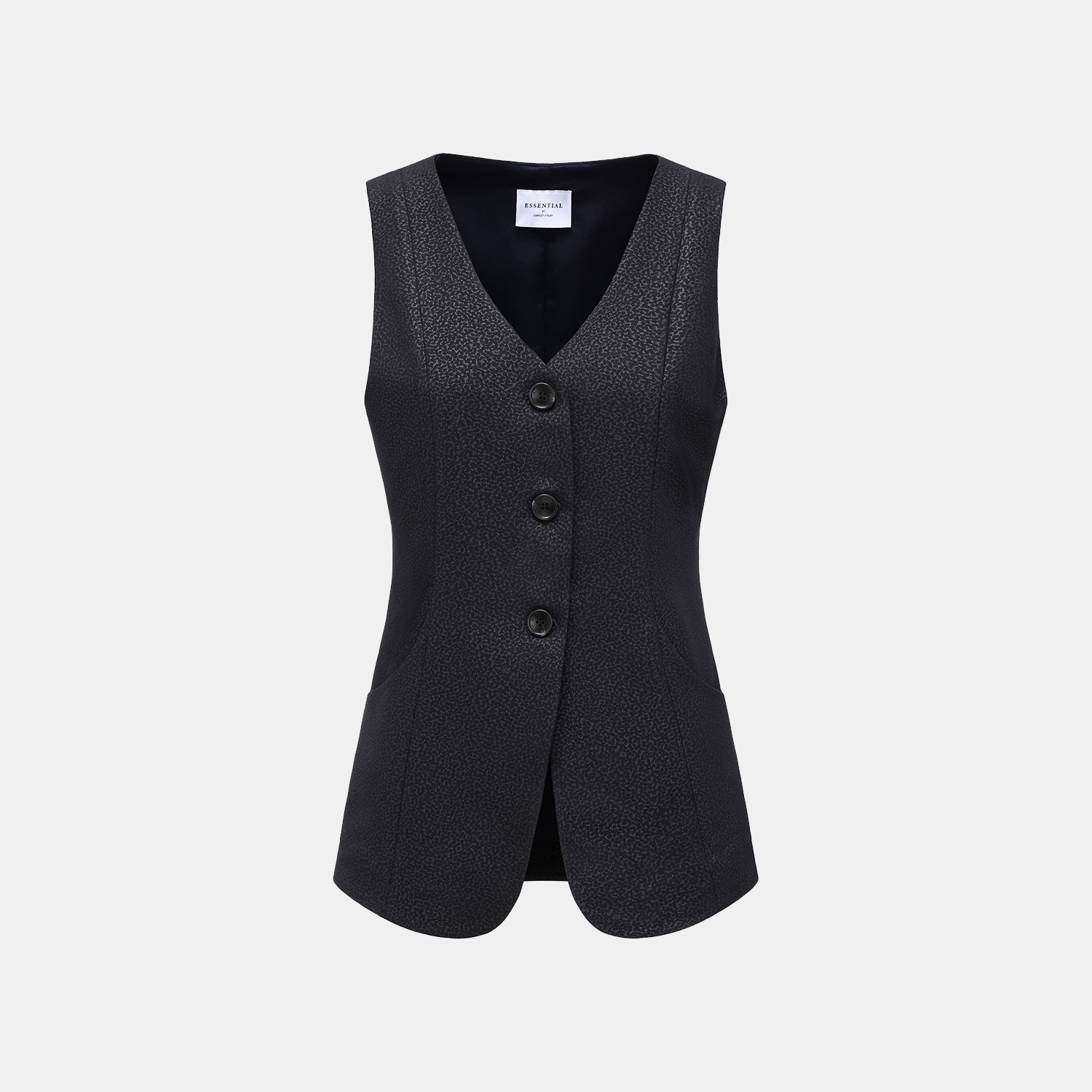 "Speak Sleek" 奢華特殊岩紋肌理西裝馬甲背心—Dark Mirage隱曜