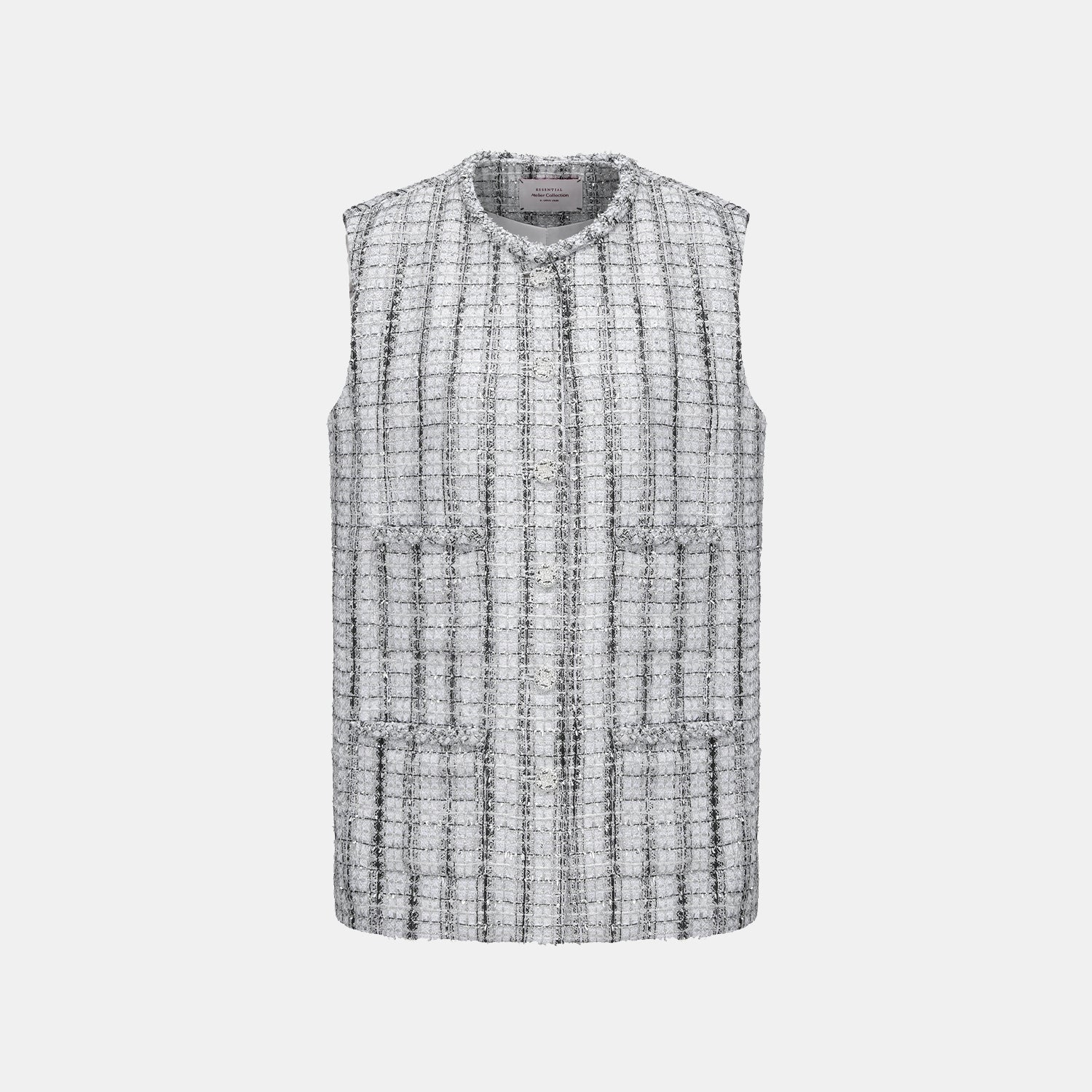 "Sloane Ave." 法國頂級銀燦工藝蕾絲花呢馬甲背心—Reflet Parisien巴黎倒影