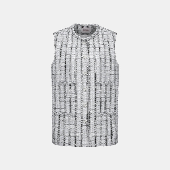 "Sloane Ave." 法國頂級銀燦工藝蕾絲花呢馬甲背心—Reflet Parisien巴黎倒影