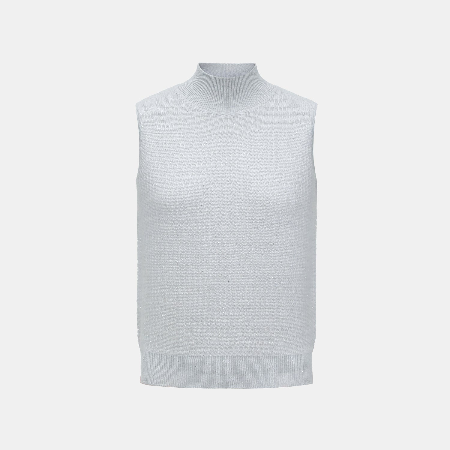 “Autumn Diary” 100% Cashmere極細絨柔星點高領針織背心—Nebula Veil霧影星河