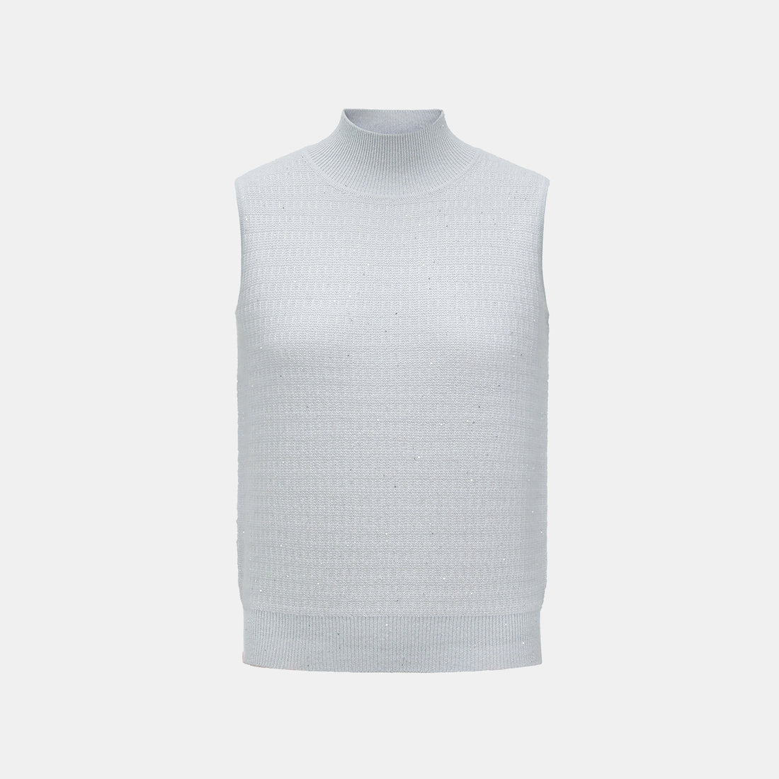 “Autumn Diary” 100% Cashmere極細絨柔星點高領針織背心—Nebula Veil霧影星河