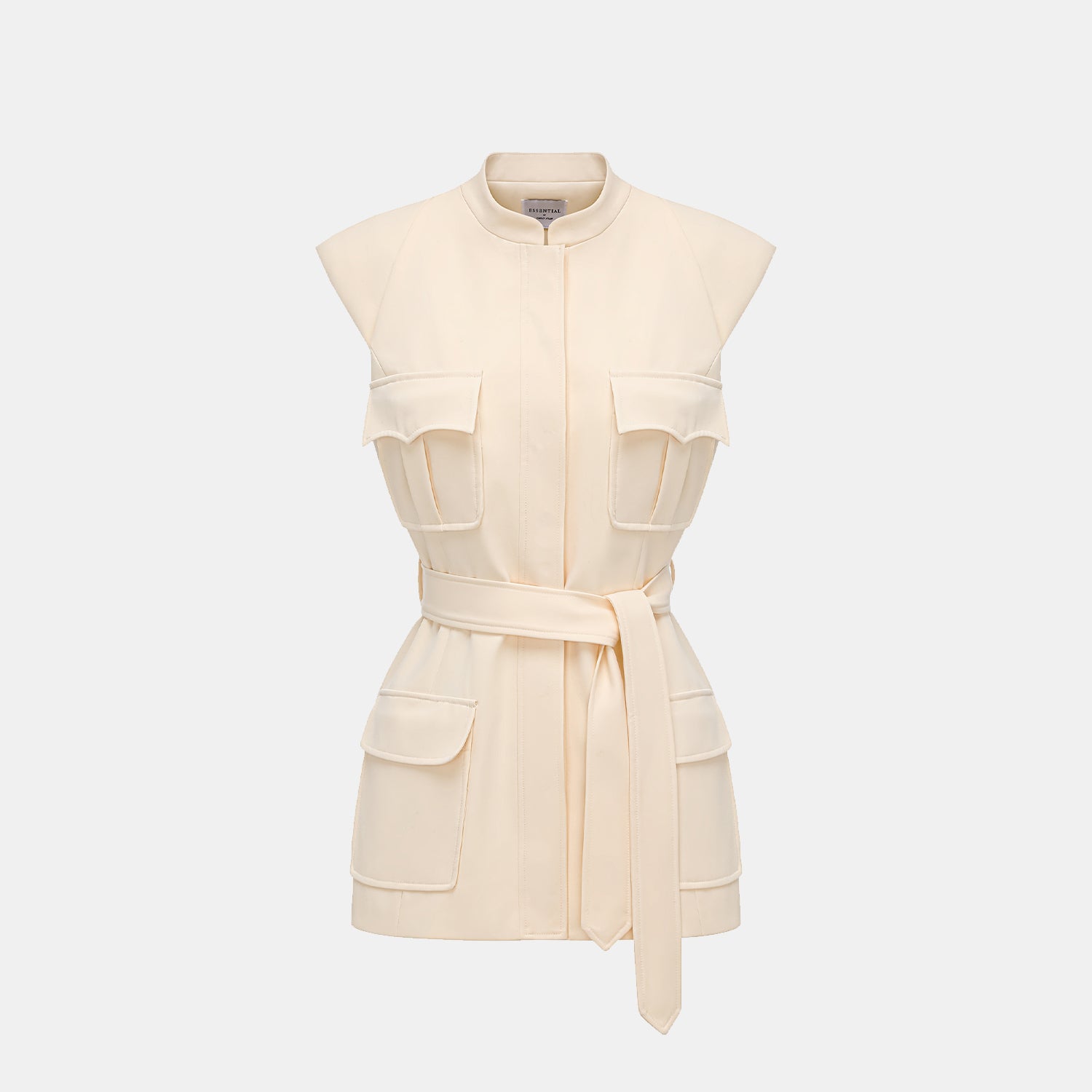 "Weekend at Monaco." 義大利肌理面料狩獵馬甲背心—Beige