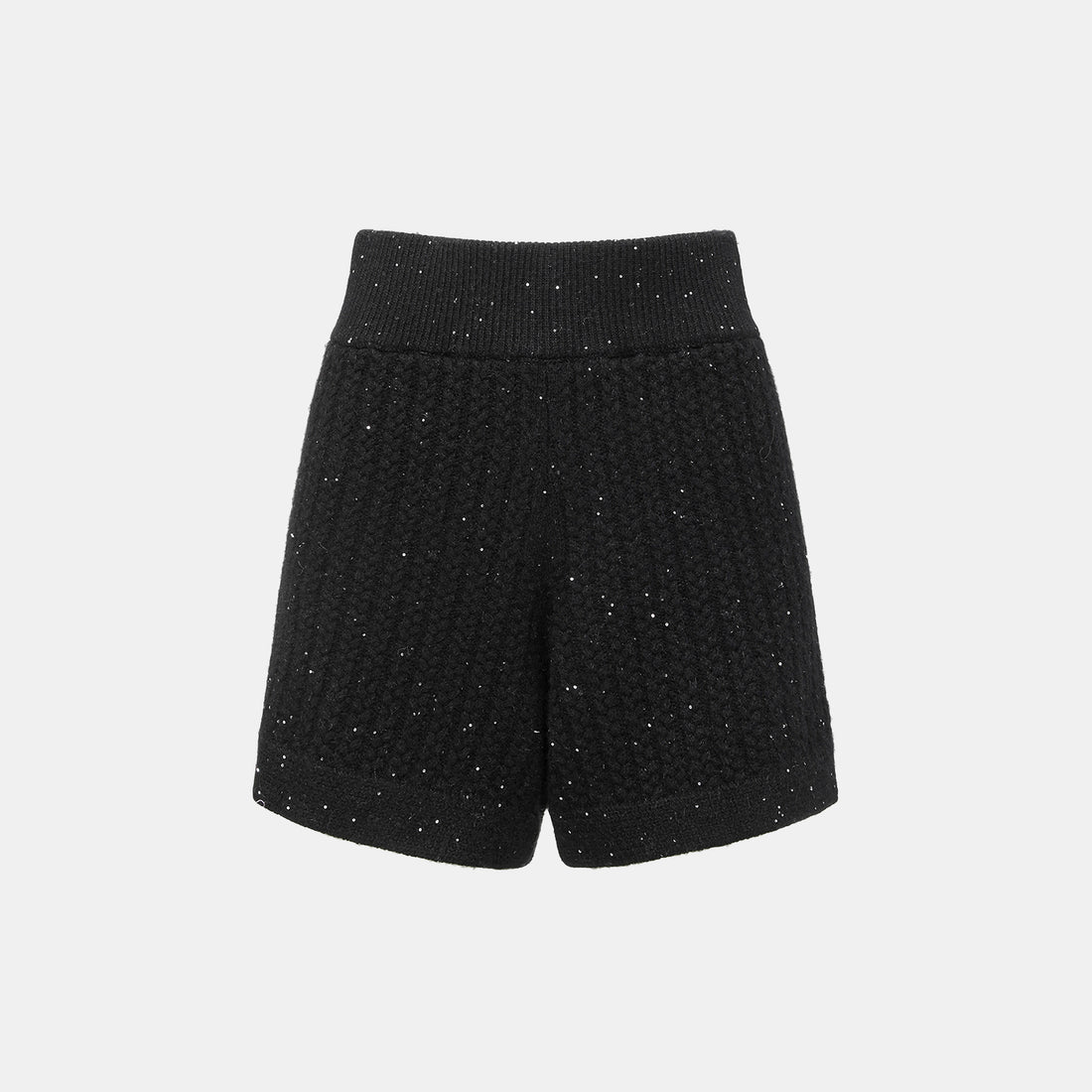 “Autumn Diary” 100% Cashmere 立體細麻花星點亮片針織短褲—Eternal Night極夜峽灣