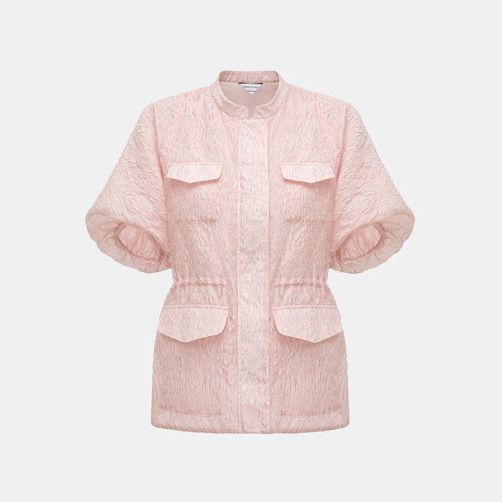 "Weekend at Monaco." 立體提花狩獵外套—Bubble Gum