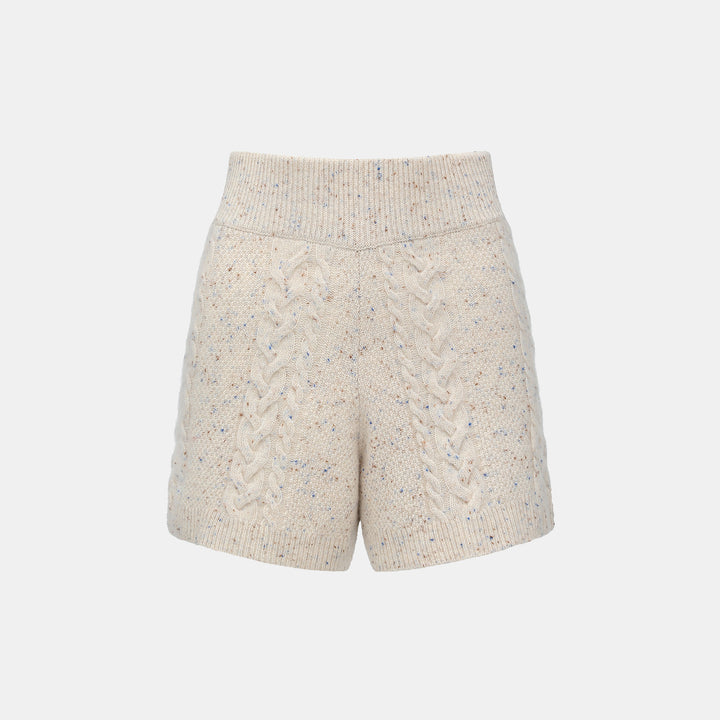 “Spring Diary” 100% Cashmere 立體編結針織短褲—Vanilla Haze香草絮語