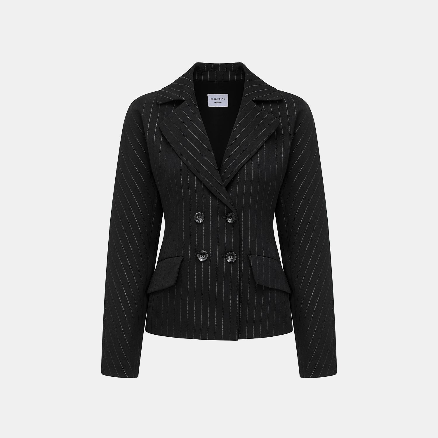 "Speak Sleek." 銀織工藝直條修身西裝外套—Shadow Rhythm沉光輕序