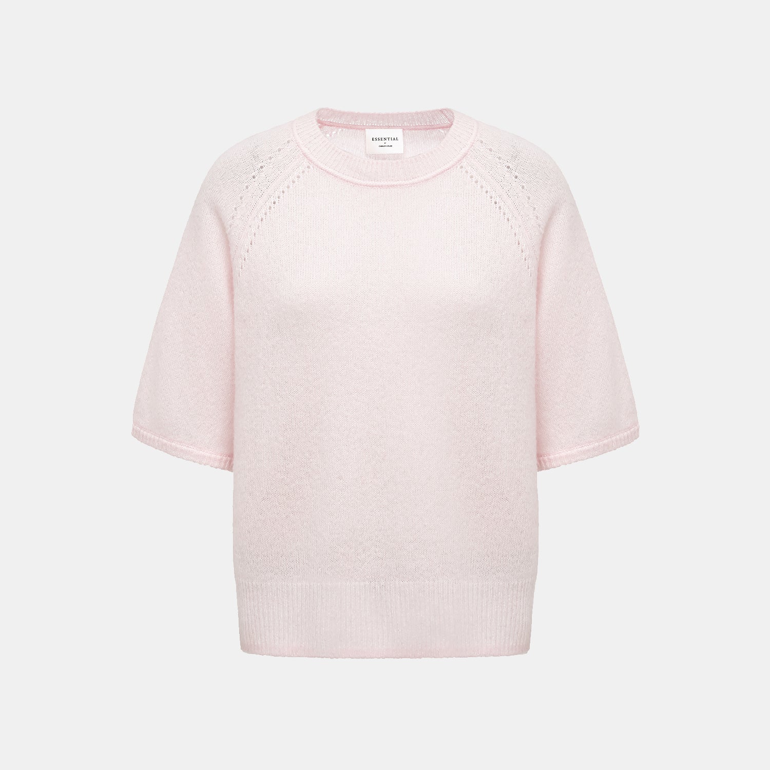 Autumn Diary Silk Cashmere Half Sleeve Top—Rose Water 