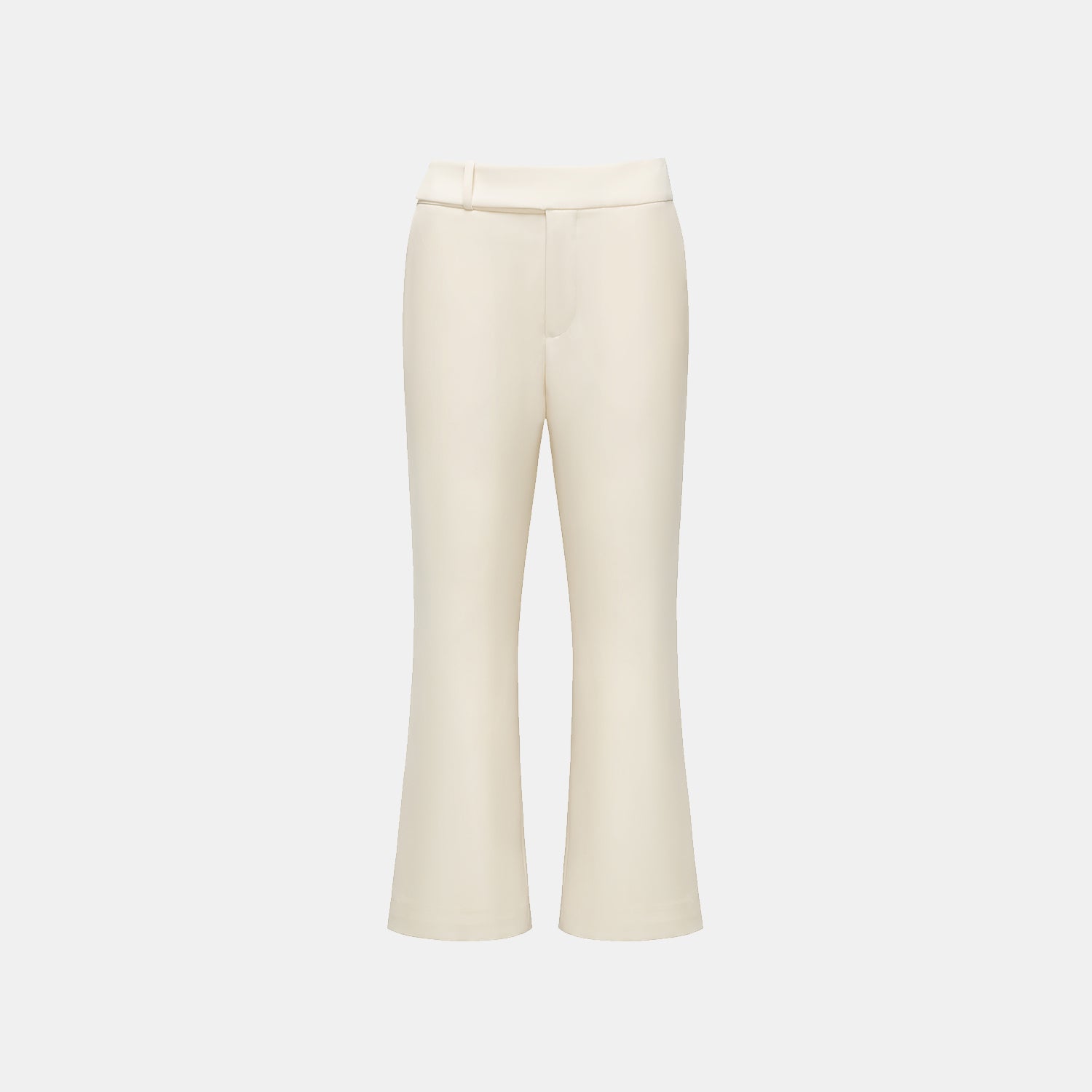 “Autumn Diary ” 珍珠醋酸緞九分喇叭褲— 米白