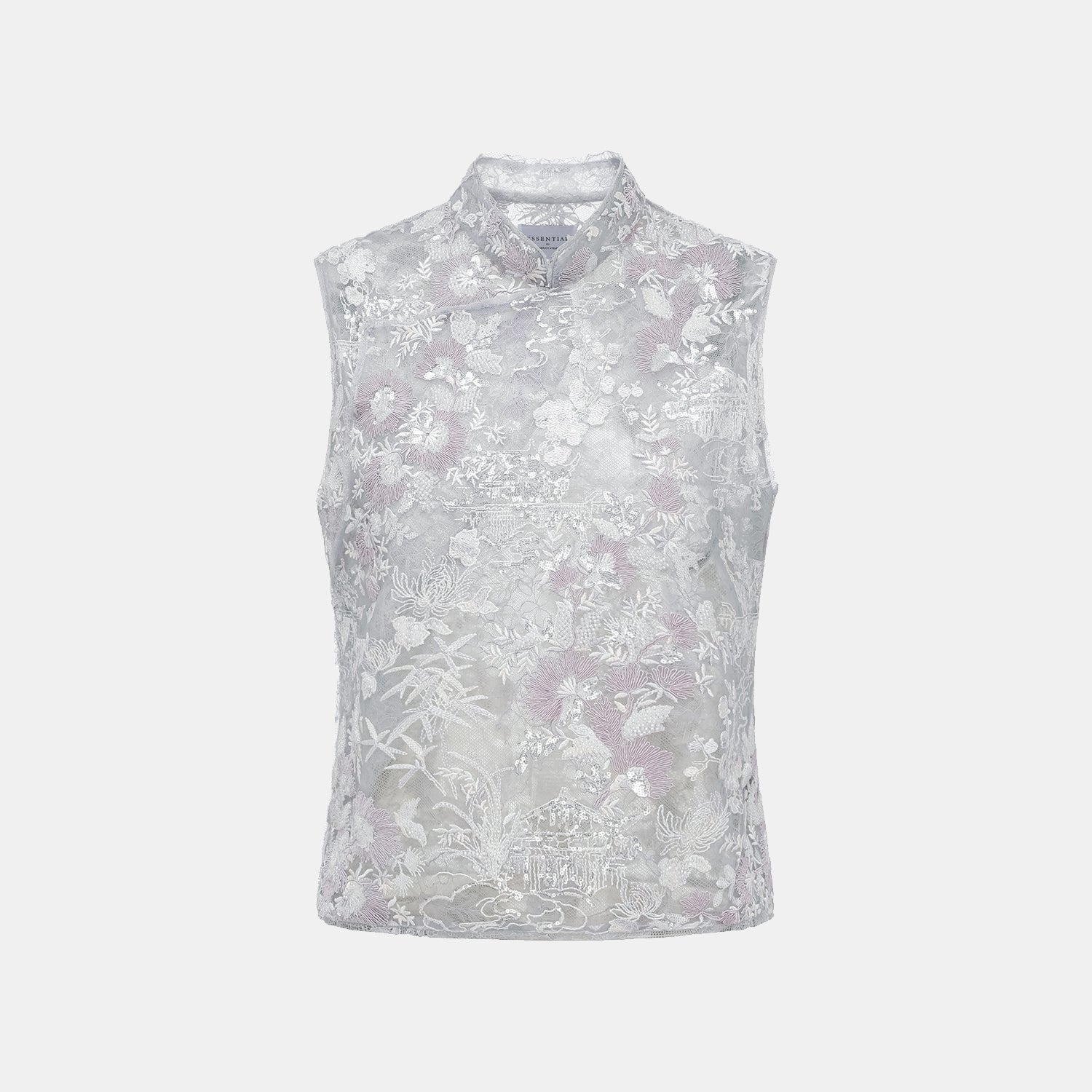 "Imperial Garden Teatime"點景白描奢華珠繡蕾絲輕國風上衣—Woven Breeze聽風絮