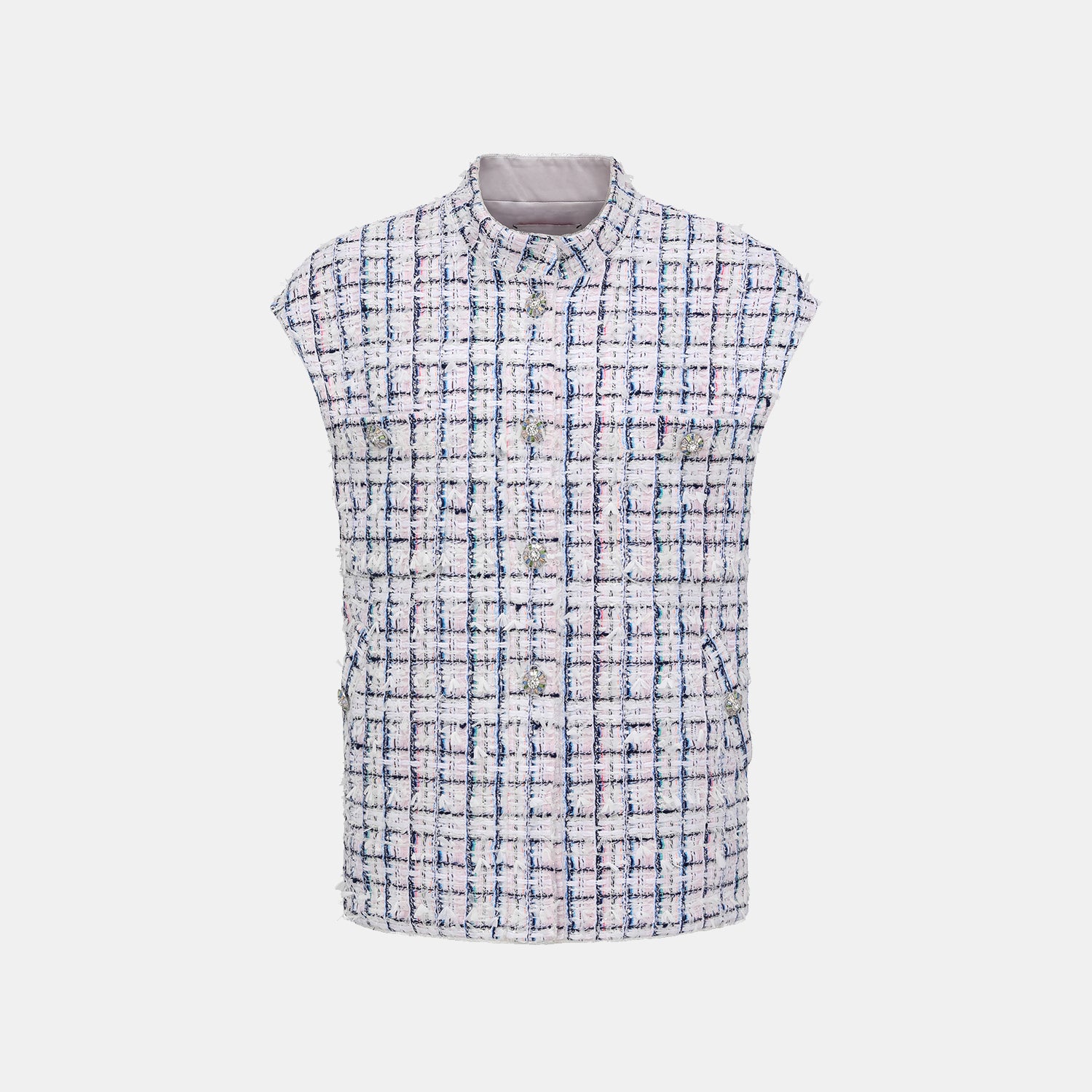 “Weekend at Monaco” 法國輕薄花呢Oversized馬甲背心—Rosewood Path藍岸薔薇