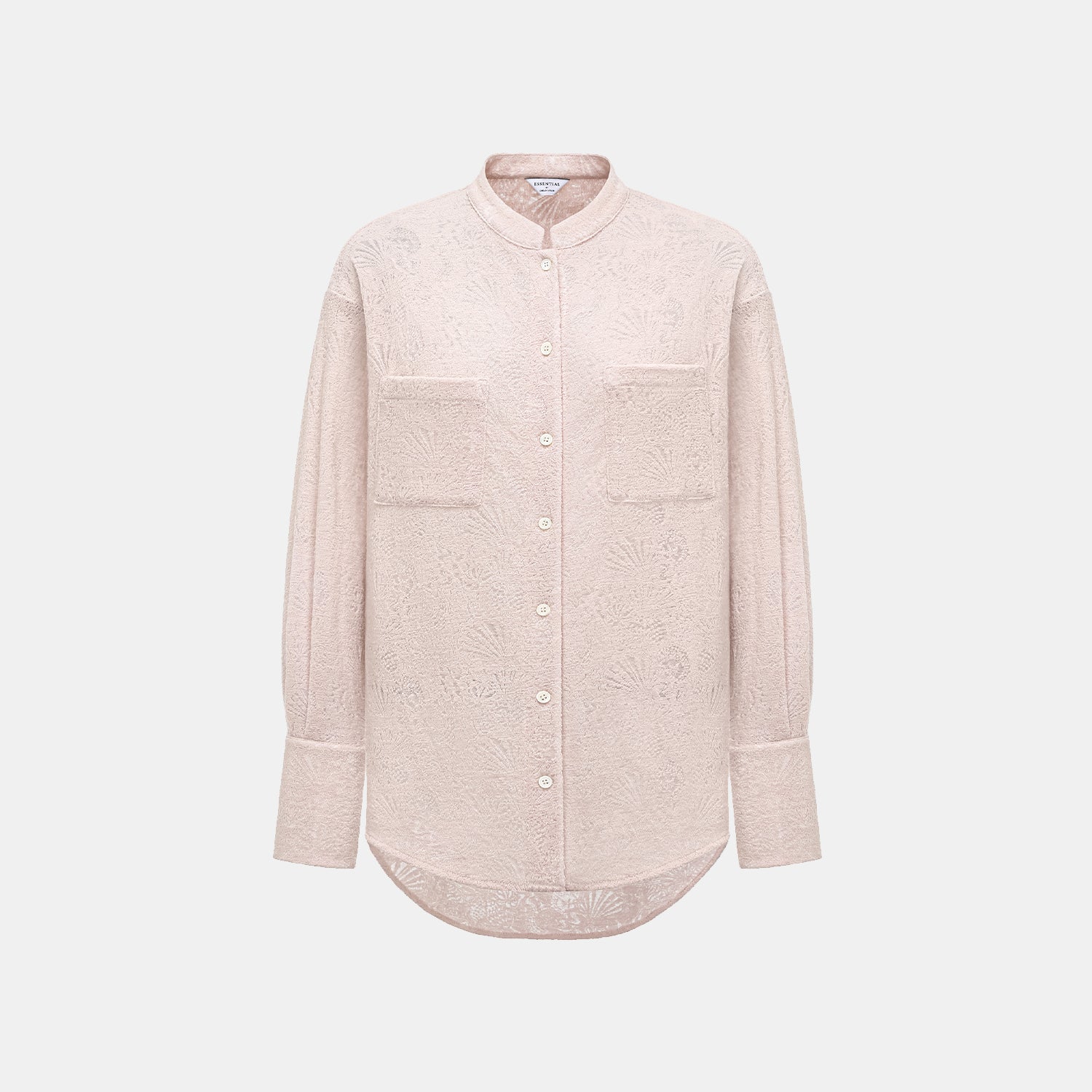 "慵倚春意" 羊毛提花工藝中式針織套裝—凝香粉霧