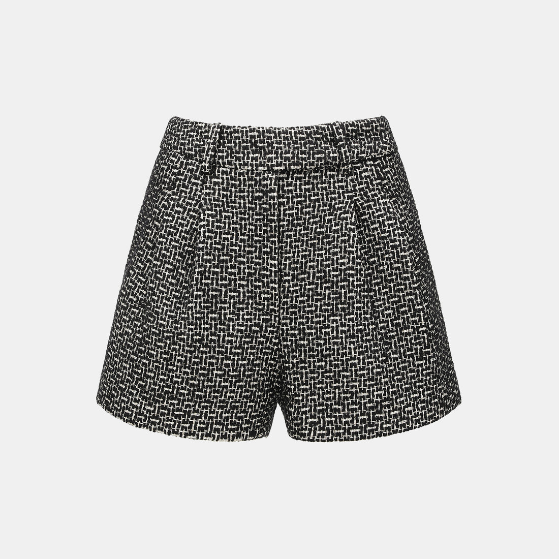 "Chelsea Citywalk." 羊毛真絲立體築理銀織花呢短褲—Woolf Noir吳爾芙之影