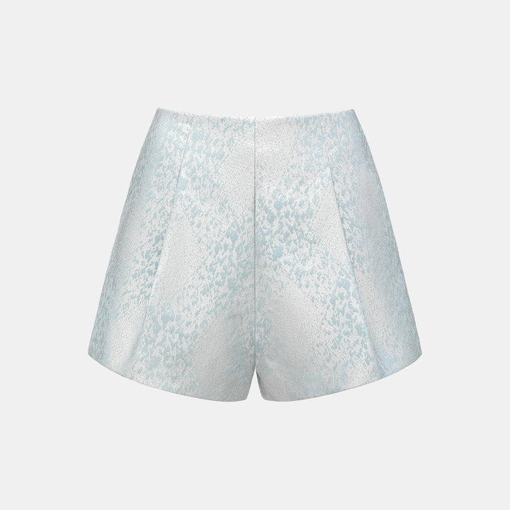 "Spring" Spanish jacquard shorts - Shadow Blue Floating Light