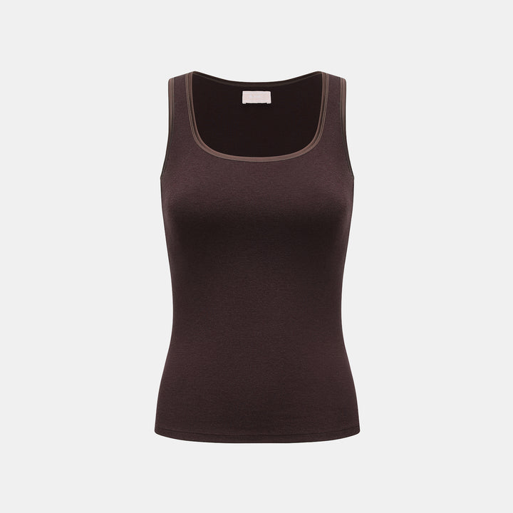 "Heart Warmth"極柔羊毛緞邊BraTop—暮紫棕