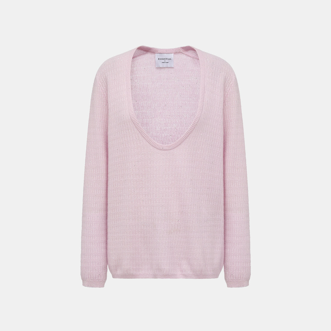 “Autumn Diary” 100% Cashmere極細絨柔星點低弧領針織上衣—Lilac Dawn紫丁曙夢