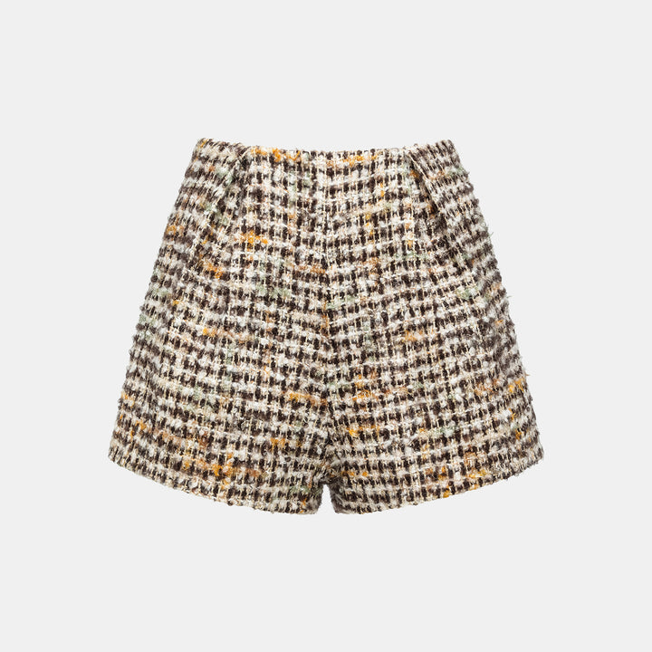 "Breeze boucle" British top light tweed shorts - Caramel Drizzle 
