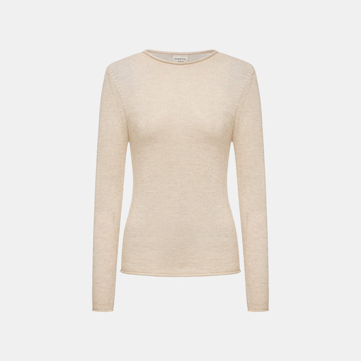 “Winter Diary” Silk Cashmere 基礎款上衣—米